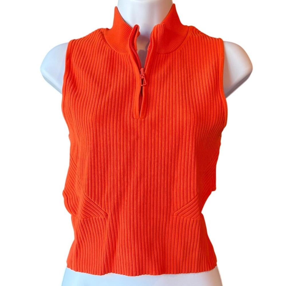 Lululemon Open Back Half Zip Sweater Solar Orange Size Medium Athleisure Luxe